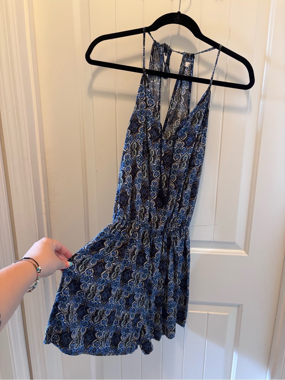 Hollister Blue Paisley Romper